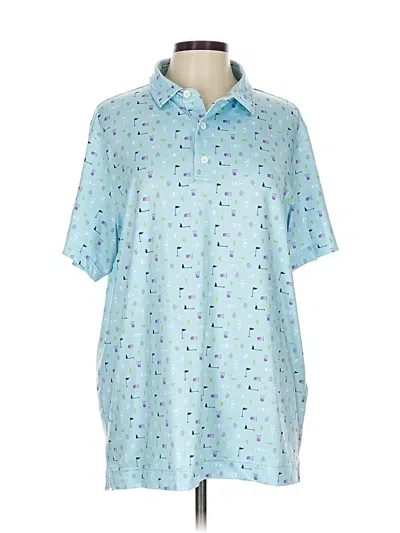Pre-owned Assorted Brands Short Sleeve Polo Shirt In Blue