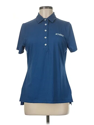 Pre-owned Assorted Brands Short Sleeve Polo Shirt In Blue