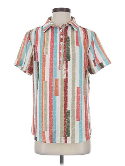 Pre-owned Assorted Brands Short Sleeve Polo Shirt In Brown