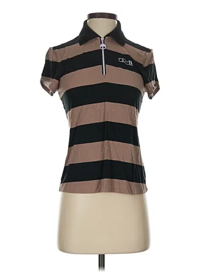 Pre-owned Assorted Brands Short Sleeve Polo Shirt In Brown