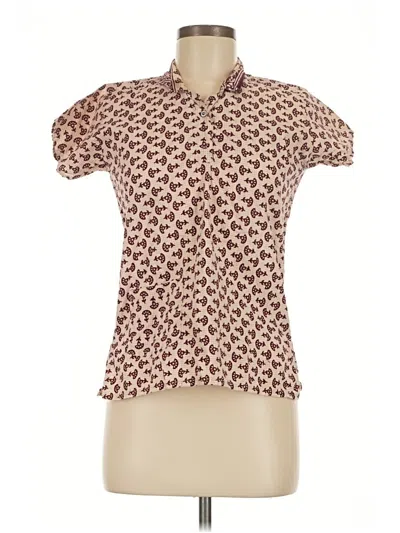 Pre-owned Assorted Brands Short Sleeve Polo Shirt In Brown