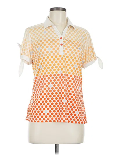 Pre-owned Assorted Brands Short Sleeve Polo Shirt In Orange