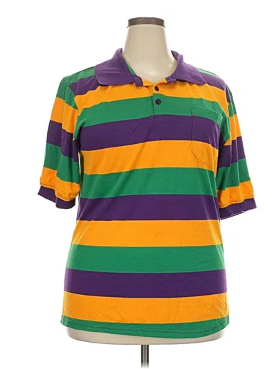 Pre-owned Assorted Brands Short Sleeve Polo Shirt In Purple