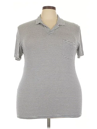 Pre-owned Assorted Brands Short Sleeve Polo Shirt In Silver