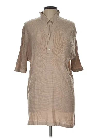 Pre-owned Assorted Brands Short Sleeve Polo Shirt In Tan