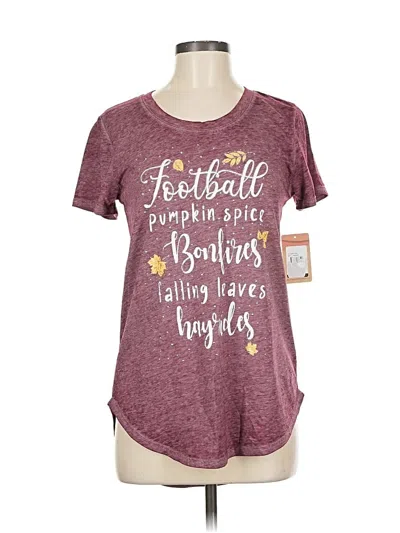 Pre-owned Assorted Brands Short Sleeve T-shirt In Burgundy