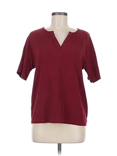 Pre-owned Assorted Brands Short Sleeve T-shirt In Burgundy