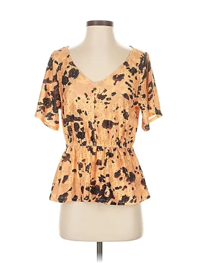 Pre-owned Assorted Brands Short Sleeve T-shirt In Gold