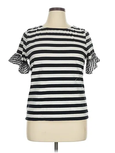 Pre-owned Assorted Brands Short Sleeve Top Black Boatneck Tops