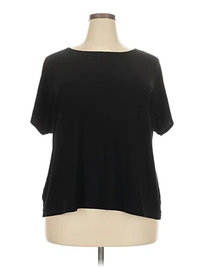 Pre-owned Assorted Brands Short Sleeve Top Black Boatneck Tops