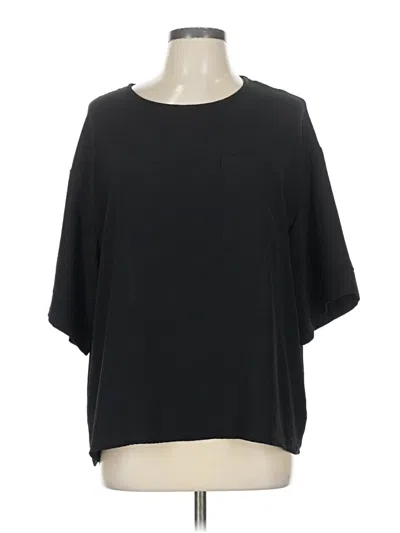 Pre-owned Assorted Brands Short Sleeve Top Black Boatneck Tops