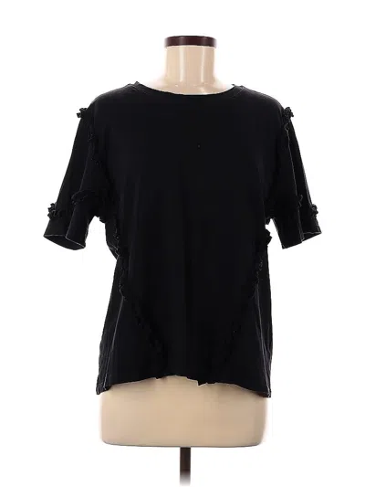 Pre-owned Assorted Brands Short Sleeve Top Black Cold Shoulder Neckline Tops