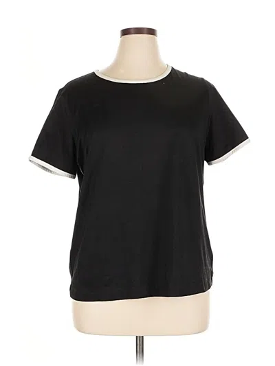 Pre-owned Assorted Brands Short Sleeve Top Black Crew Neck Tops