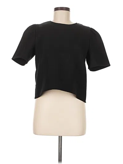Pre-owned Assorted Brands Short Sleeve Top Black Crew Neck Tops