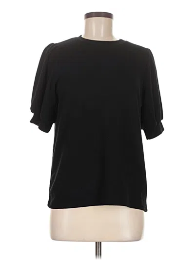 Pre-owned Assorted Brands Short Sleeve Top Black Crew Neck Tops