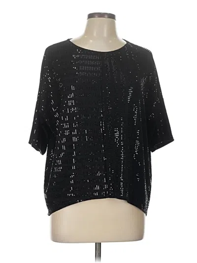Pre-owned Assorted Brands Short Sleeve Top Black Crew Neck Tops