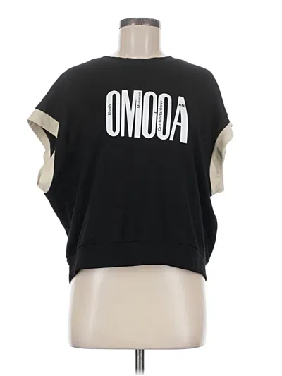 Pre-owned Assorted Brands Short Sleeve Top Black Crew Neck Tops