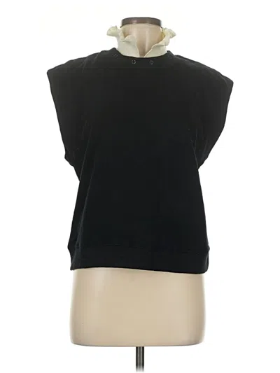 Pre-owned Assorted Brands Short Sleeve Top Black High Neck Tops