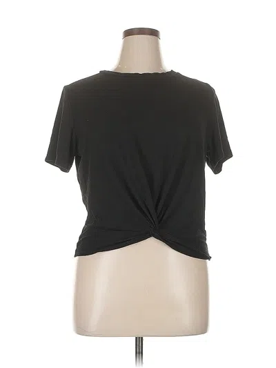 Pre-owned Assorted Brands Short Sleeve Top Black Keyhole Neckline Tops