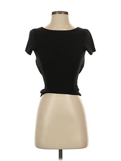 Pre-owned Assorted Brands Short Sleeve Top Black Keyhole Neckline Tops