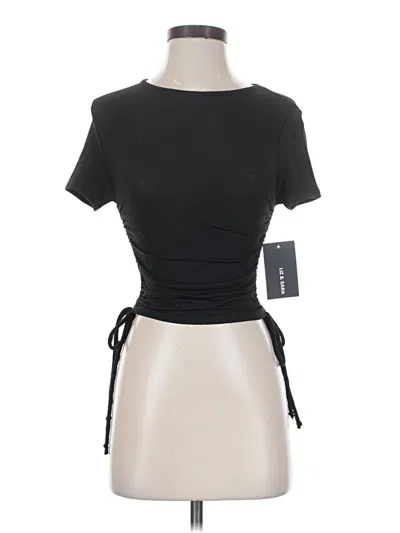 Assorted Brands Short Sleeve Top Black Keyhole Neckline Tops