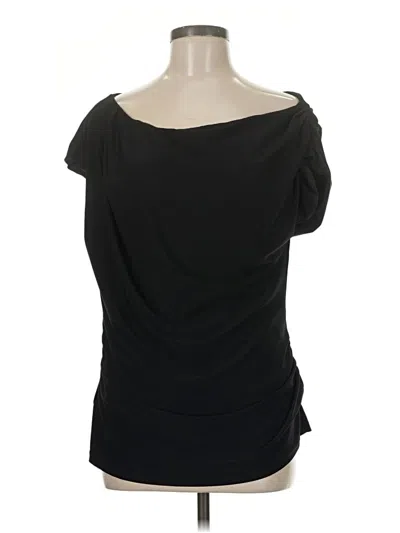 Pre-owned Assorted Brands Short Sleeve Top Black One Shoulder Neckline Tops