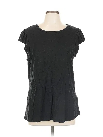 Pre-owned Assorted Brands Short Sleeve Top Black Scoop Neck Tops
