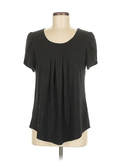 Pre-owned Assorted Brands Short Sleeve Top Black Scoop Neck Tops