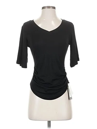 Pre-owned Assorted Brands Short Sleeve Top Black Scoop Neck Tops