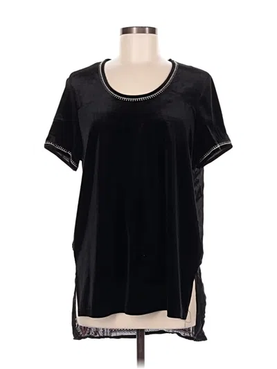 Pre-owned Assorted Brands Short Sleeve Top Black Scoop Neck Tops