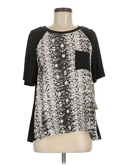 Pre-owned Assorted Brands Short Sleeve Top Black Scoop Neck Tops