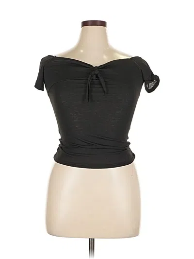 Pre-owned Assorted Brands Short Sleeve Top Black Strapless Neckline Tops