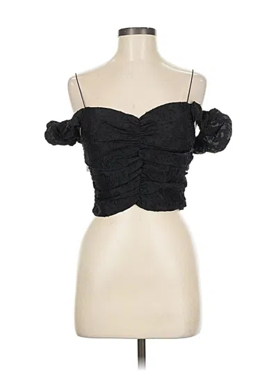 Assorted Brands Short Sleeve Top Black Strapless Neckline Tops