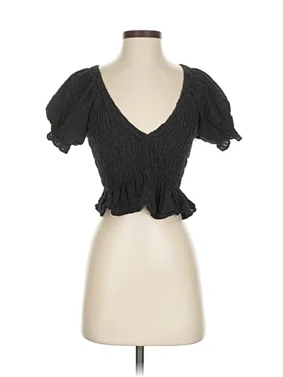 Pre-owned Assorted Brands Short Sleeve Top Black Sweetheart Neckline Tops