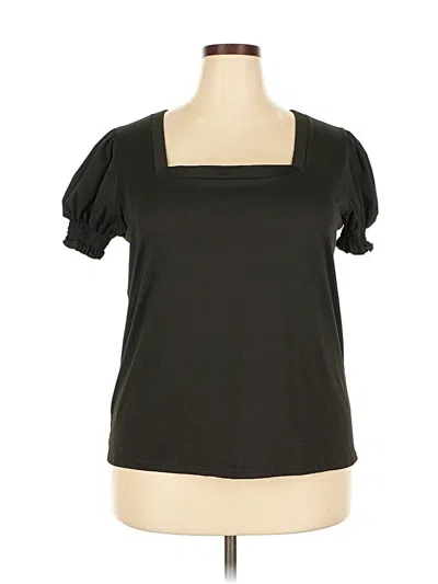 Pre-owned Assorted Brands Short Sleeve Top Black Sweetheart Neckline Tops