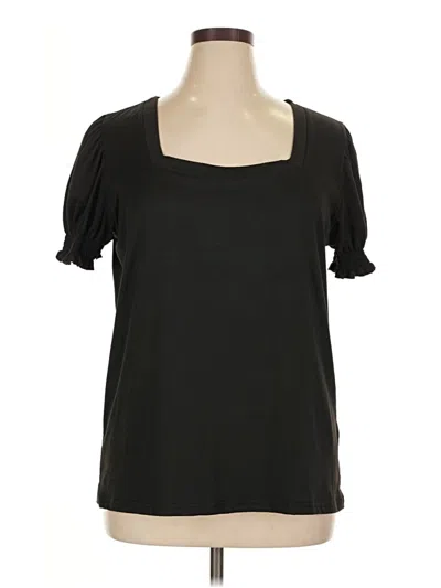 Pre-owned Assorted Brands Short Sleeve Top Black Sweetheart Neckline Tops