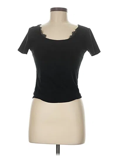Pre-owned Assorted Brands Short Sleeve Top Black Sweetheart Neckline Tops
