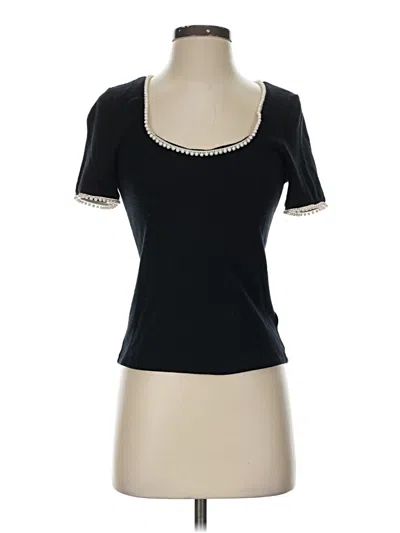 Pre-owned Assorted Brands Short Sleeve Top Black Sweetheart Neckline Tops