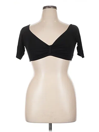 Pre-owned Assorted Brands Short Sleeve Top Black Sweetheart Neckline Tops