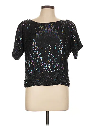 Pre-owned Assorted Brands Short Sleeve Top Black Sweetheart Neckline Tops