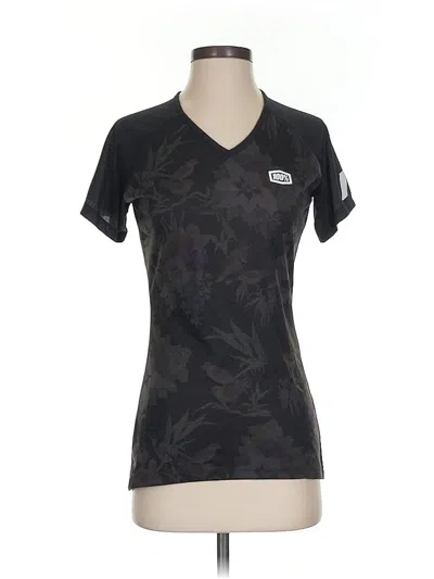 Pre-owned Assorted Brands Short Sleeve Top Black V-neck Tops