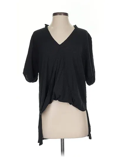 Pre-owned Assorted Brands Short Sleeve Top Black V Neck Tops