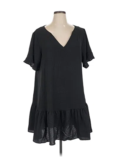 Pre-owned Assorted Brands Short Sleeve Top Black V Neck Tops