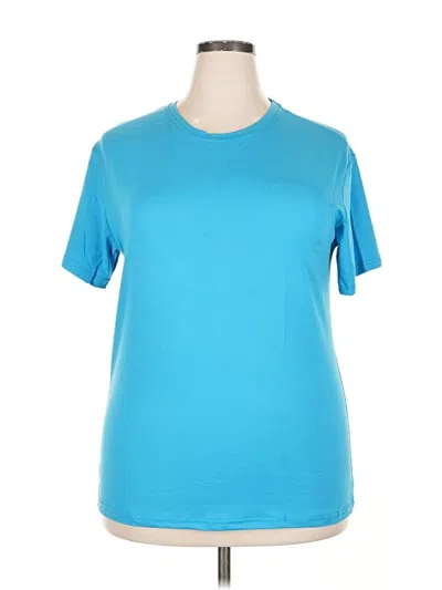 Pre-owned Assorted Brands Short Sleeve Top Blue Crew Neck Tops