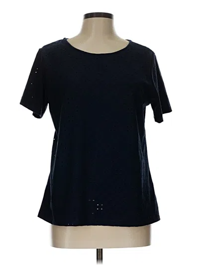 Pre-owned Assorted Brands Short Sleeve Top Blue Crew Neck Tops