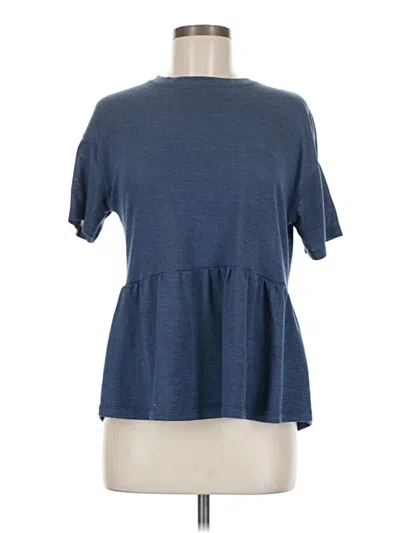 Pre-owned Assorted Brands Short Sleeve Top Blue Crew Neck Tops