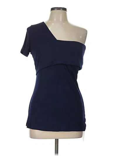 Assorted Brands Short Sleeve Top Blue One Shoulder Neckline Tops