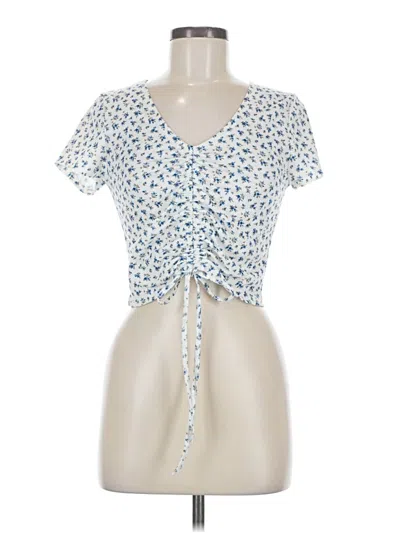 Pre-owned Assorted Brands Short Sleeve Top Blue Sweetheart Neckline Tops