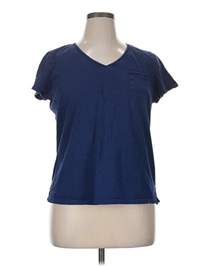 Pre-owned Assorted Brands Short Sleeve Top Blue V Neck Tops