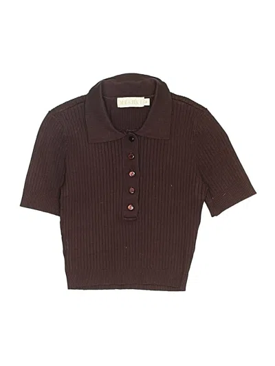 Pre-owned Assorted Brands Kids' Short Sleeve Top Burgundy Collared Neckline Tops
